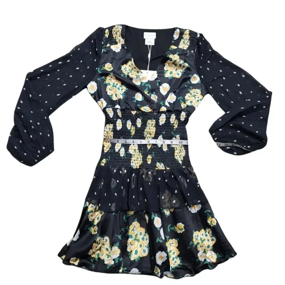 Foxiedox Anemone Smocked Mixed-Print Dress - Picture 10 of 14
